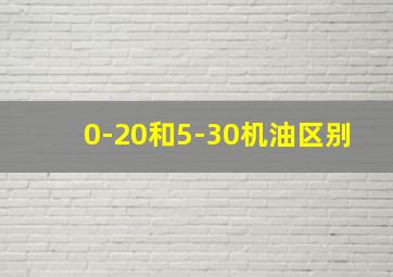 0-20和5-30机油区别