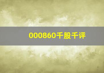 000860千股千评