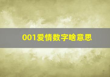 001爱情数字啥意思