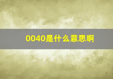 0040是什么意思啊