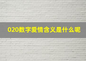 020数字爱情含义是什么呢