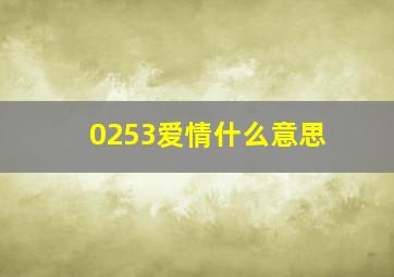 0253爱情什么意思