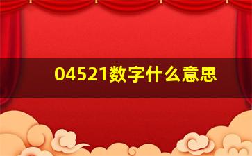 04521数字什么意思