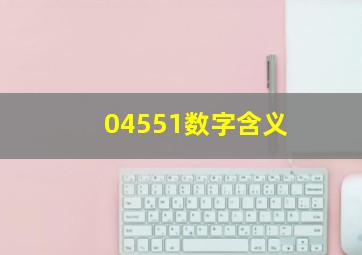 04551数字含义