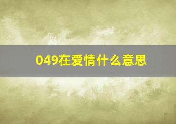 049在爱情什么意思