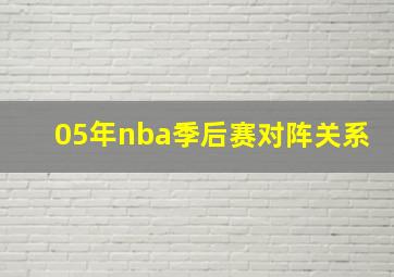 05年nba季后赛对阵关系