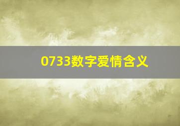 0733数字爱情含义