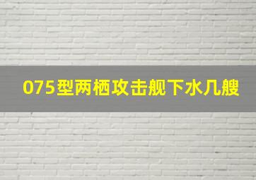 075型两栖攻击舰下水几艘