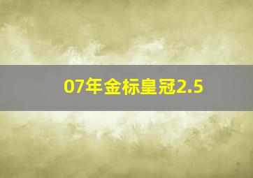 07年金标皇冠2.5