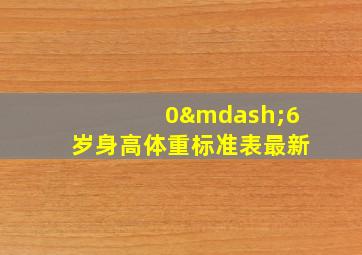 0—6岁身高体重标准表最新