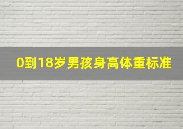 0到18岁男孩身高体重标准