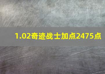 1.02奇迹战士加点2475点