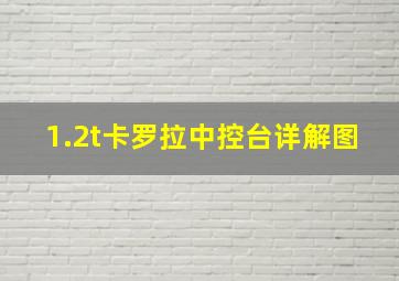 1.2t卡罗拉中控台详解图