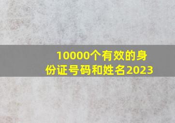 10000个有效的身份证号码和姓名2023