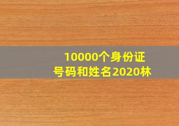 10000个身份证号码和姓名2020林