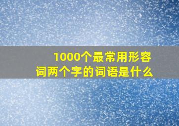 1000个最常用形容词两个字的词语是什么