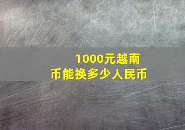 1000元越南币能换多少人民币