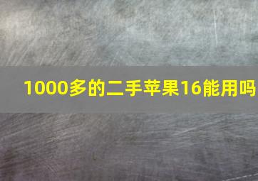 1000多的二手苹果16能用吗