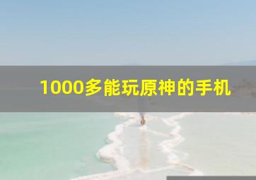 1000多能玩原神的手机