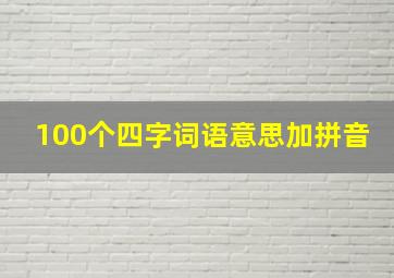 100个四字词语意思加拼音