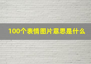 100个表情图片意思是什么