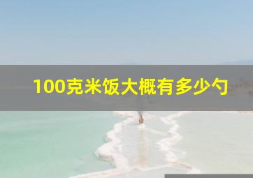 100克米饭大概有多少勺