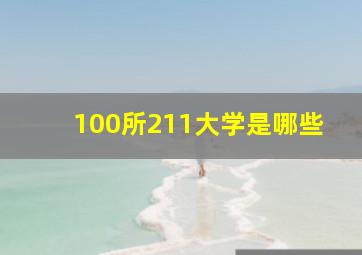 100所211大学是哪些