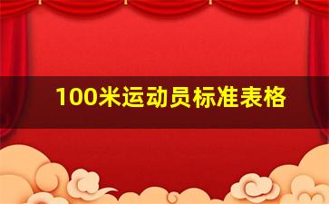 100米运动员标准表格