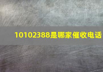 10102388是哪家催收电话