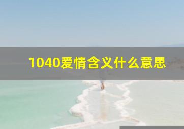 1040爱情含义什么意思