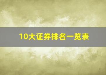 10大证券排名一览表