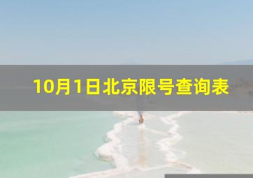 10月1日北京限号查询表