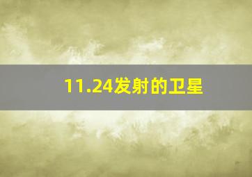 11.24发射的卫星