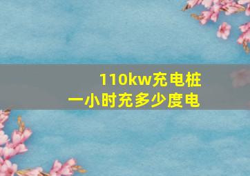 110kw充电桩一小时充多少度电