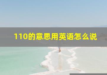 110的意思用英语怎么说