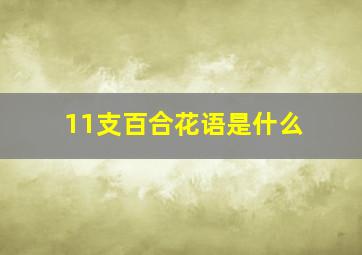 11支百合花语是什么