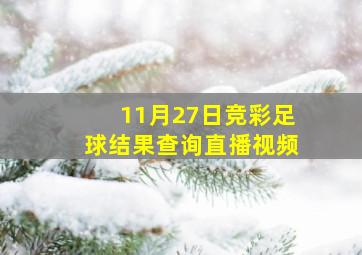 11月27日竞彩足球结果查询直播视频