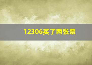 12306买了两张票