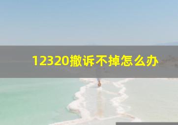 12320撤诉不掉怎么办