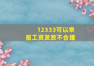 12333可以举报工资发放不合理