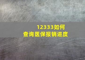 12333如何查询医保报销进度