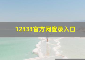 12333官方网登录入口