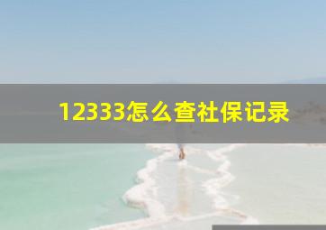 12333怎么查社保记录