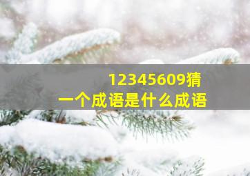 12345609猜一个成语是什么成语