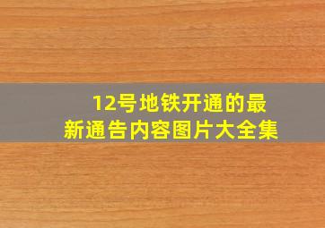 12号地铁开通的最新通告内容图片大全集