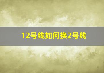 12号线如何换2号线