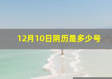 12月10日阴历是多少号