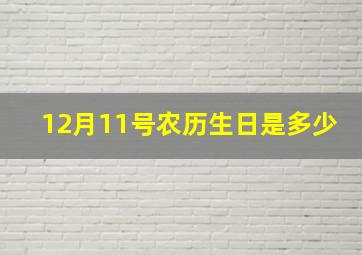 12月11号农历生日是多少