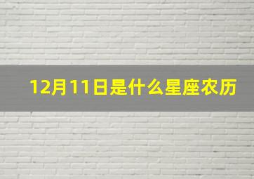 12月11日是什么星座农历