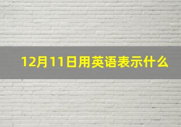 12月11日用英语表示什么